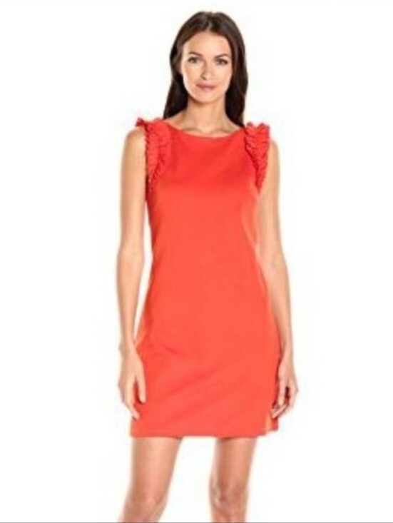 Trina Turk Dresses & Skirts - TRINA TURK Dress Sienna Tropical Ruffle Sleeveless Orange Size 4